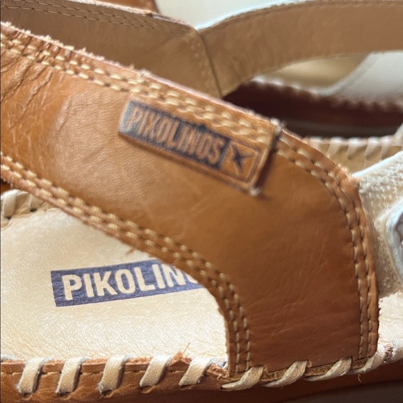 NWOT Pikolinos Cadaqués Leather Tan and White Sandal Size 37 - Picture 2 of 15